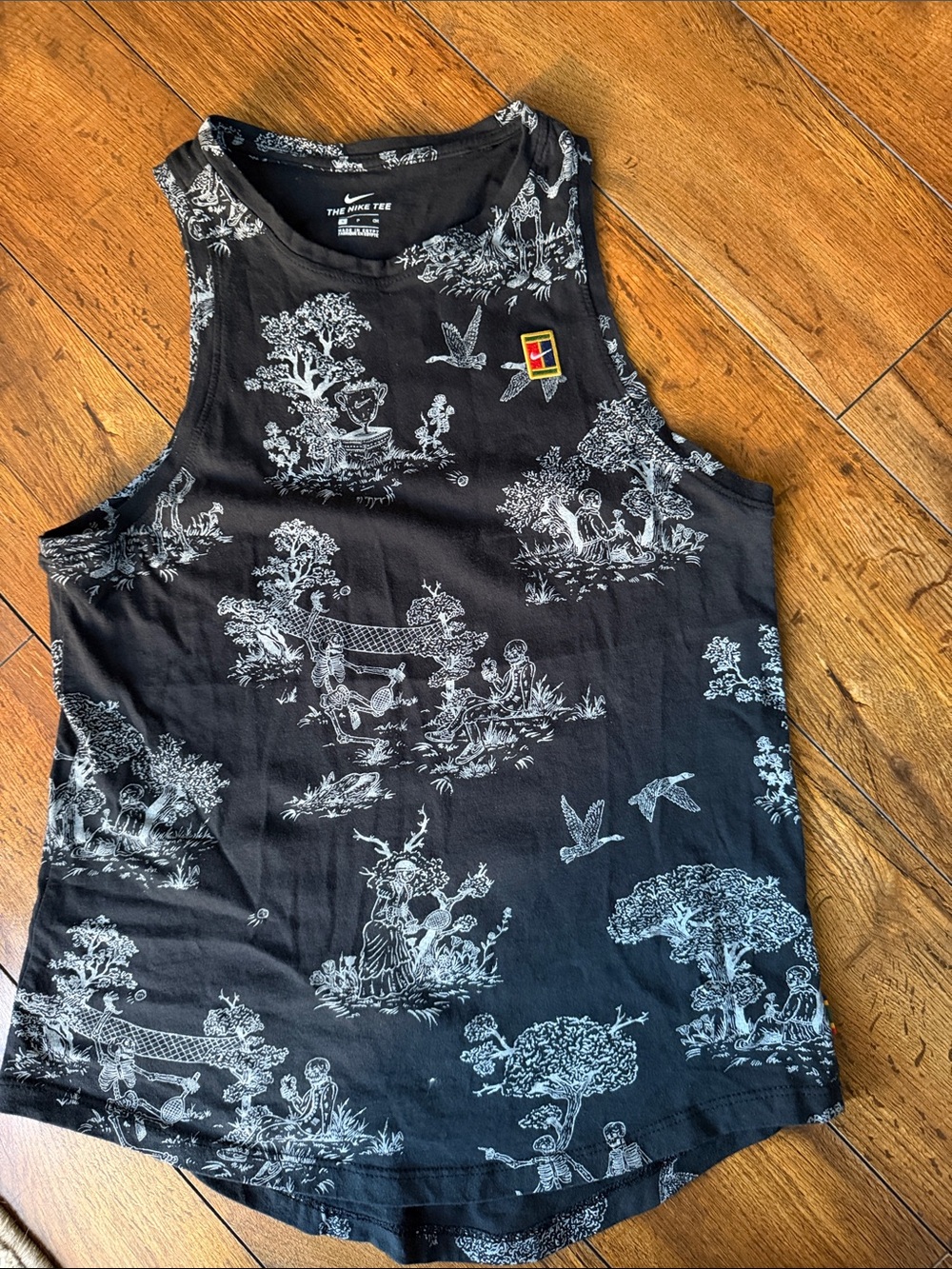 Nike Black Tank Top with White skeleton Print